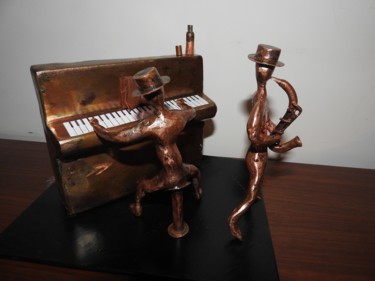 Sculpture intitulée "jazz-band" par Jacques Tronquet, Œuvre d'art originale, Métaux