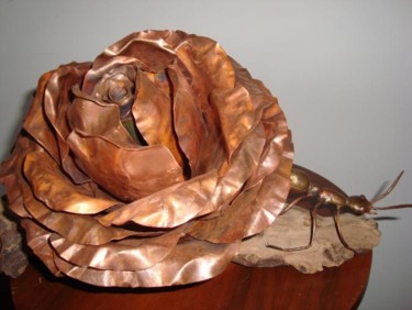 Скульптура под названием "La rose et la fourmi" - Jacques Tronquet, Подлинное произведение искусства