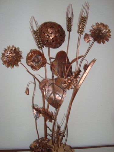 Sculpture intitulée "Bouquet de campagne" par Jacques Tronquet, Œuvre d'art originale, Métaux