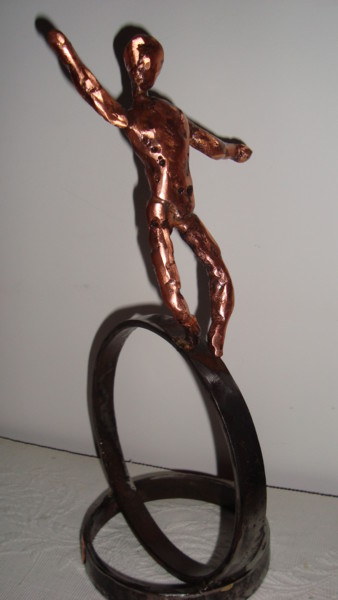 Sculpture intitulée "L'équilibriste" par Jacques Tronquet, Œuvre d'art originale, Métaux