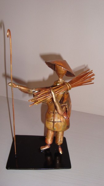Sculpture intitulée "porteur-de-bois" par Jacques Tronquet, Œuvre d'art originale