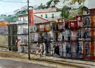 Painting titled "Oporto" by Jacques Villares, Original Artwork, Watercolor