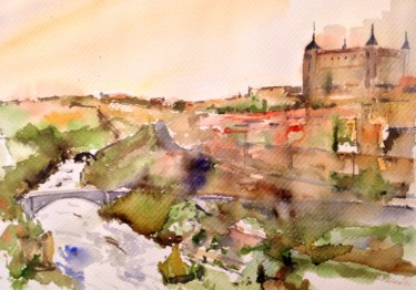 Pintura titulada "Toledo again" por Jacques Villares, Obra de arte original, Acuarela