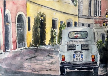 Painting titled "Simplemente Roma" by Jacques Villares, Original Artwork, Watercolor