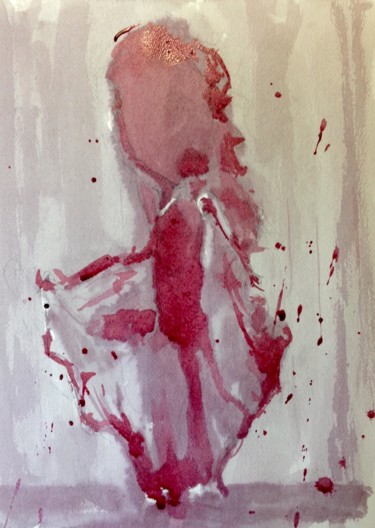 Peinture intitulée "vinarela-1-bailaora" par Jacques Villares, Œuvre d'art originale, Aquarelle