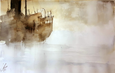 Pintura titulada "navegando-2.jpg" por Jacques Villares, Obra de arte original, Acuarela