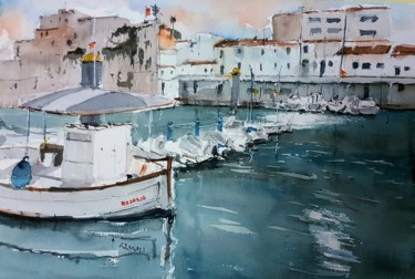 "Puerto de Ciutadella" başlıklı Tablo Jacques Villares tarafından, Orijinal sanat, Suluboya