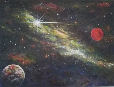Peinture intitulée "Red Planet" par Jacqui Siqueira, Œuvre d'art originale, Huile
