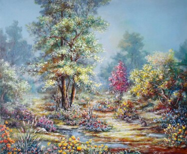 Malerei mit dem Titel "Fleur des bois" von Jacquiot, Original-Kunstwerk, Acryl