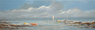 Painting titled "Marine Bretonne" by Jacquiot, Original Artwork, Acrylic