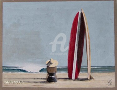 Painting titled "SURF WIDOW" by Jacquotte Gaignault, Original Artwork