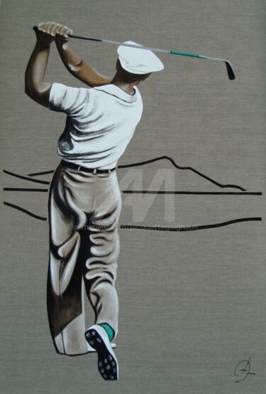 Pittura intitolato "BEN HOGAN 1950  / 2…" da Jacquotte Gaignault, Opera d'arte originale