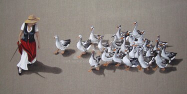 LES OIES / février 2016 135x70 cm ©2016 par Jacquotte Gaignault