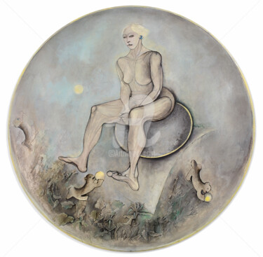 Ζωγραφική με τίτλο "Sirius - etoile du…" από N Jacquounain, Αυθεντικά έργα τέχνης, Λάδι Τοποθετήθηκε στο Ξύλινο φορείο σκελε…