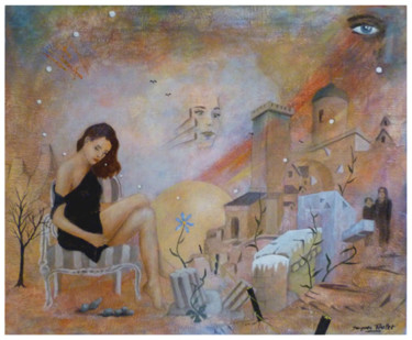 Peinture intitulée "Elle attendait les…" par Jacques Teulet, Œuvre d'art originale, Acrylique
