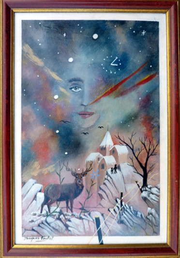 Painting titled "symphonie-hivernale…" by Jacques Teulet, Original Artwork, Acrylic