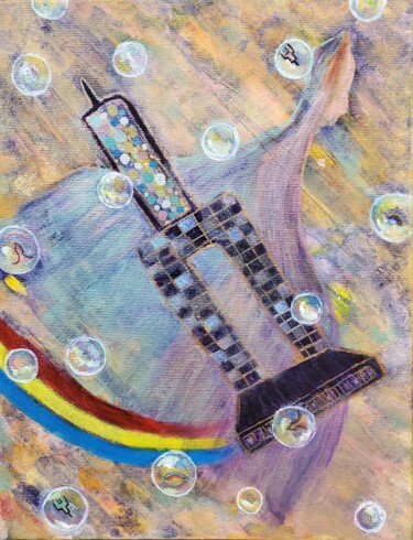 Malerei mit dem Titel "Rainbow Sky/ Series3" von Jaden Zen, Original-Kunstwerk, Acryl