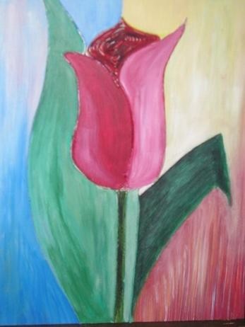 Painting titled "tulip" by Jadranka Cikic, Original Artwork