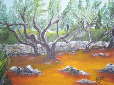 Painting titled "maslinik" by Jadranka Cikic, Original Artwork