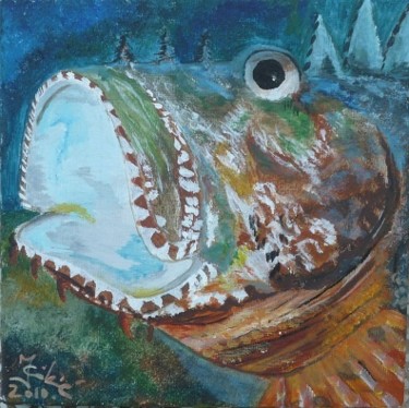 Painting titled "fish" by Jadranka Cikic, Original Artwork