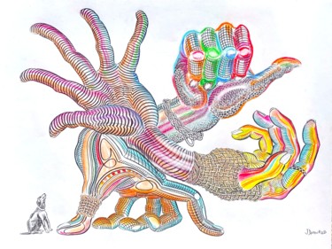 Zeichnungen mit dem Titel "Hand game (French:…" von Jacques Durand, Original-Kunstwerk, Bleistift