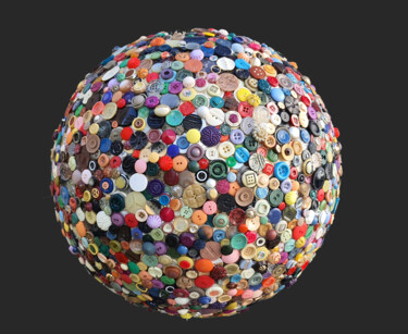 Collagen mit dem Titel "Buttons demonstrati…" von Jaffa Meir, Original-Kunstwerk, Collagen