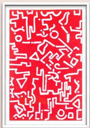 「DIVAGUE RED」というタイトルの絵画 Jagによって, オリジナルのアートワーク, アクリル