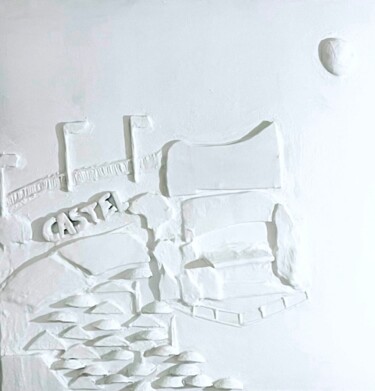"CASTEL" başlıklı Tablo Jag tarafından, Orijinal sanat, Alçı Ahşap Sedye çerçevesi üzerine monte edilmiş