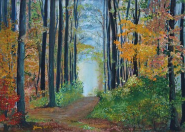Malerei mit dem Titel "Weg zum Licht" von Jaga Rudnicka, Original-Kunstwerk, Öl