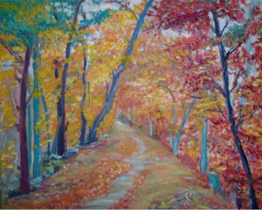 Malerei mit dem Titel "Malerischer Herbst…" von Jaga Rudnicka, Original-Kunstwerk, Öl
