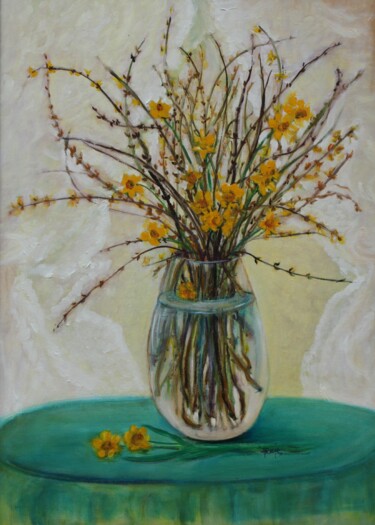 Malerei mit dem Titel "Frühlingsgefühle" von Jaga Rudnicka, Original-Kunstwerk, Öl