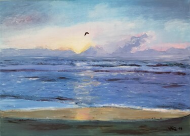 Malerei mit dem Titel "Ozean der Träume" von Jaga Rudnicka, Original-Kunstwerk, Öl