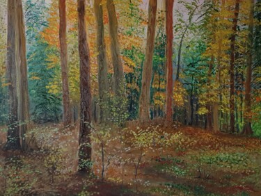 Painting titled "Magie des Herbstes" by Jaga Rudnicka, Original Artwork, Oil