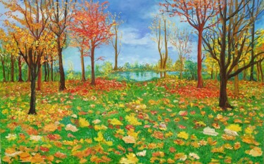 Malarstwo zatytułowany „Herbst Schläftigkeit” autorstwa Jaga Rudnicka, Oryginalna praca, Olej
