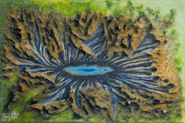 Malerei mit dem Titel "Depth" von Jagath Wickramarachchi, Original-Kunstwerk, Öl Auf Holzplatte montiert