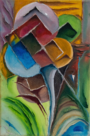 Painting titled "Deforestation" by Jagath Wickramarachchi, Original Artwork, Oil Mounted on Wood Panel