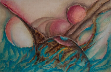 Картина под названием "Tornado" - Jagath Wickramarachchi, Подлинное произведение искусства, Масло Установлен на Деревянная п…