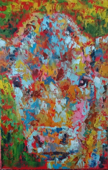 Painting titled "Camouflage" by Nathalie Jaguin, Original Artwork, Oil