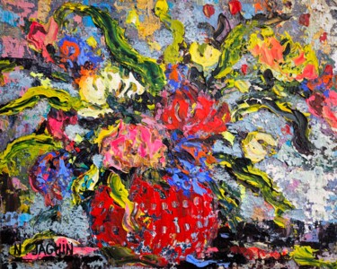 Картина под названием "Emilie" - Nathalie Jaguin, Подлинное произведение искусства, Акрил Установлен на Деревянная панель