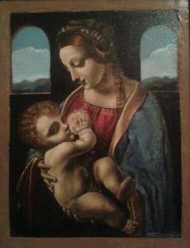 Pittura intitolato "Madonna Litta" da Jahangir Seyidov, Opera d'arte originale, Olio