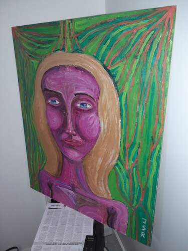Malerei mit dem Titel "Purple haze" von Jai Rezzoug, Original-Kunstwerk, Acryl