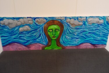 Malerei mit dem Titel "Purple Hills" von Jai Rezzoug, Original-Kunstwerk, Acryl