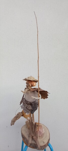 Skulptur mit dem Titel "DON QUICHOTE ET ROS…" von Jaime Garcia, Original-Kunstwerk, Holz