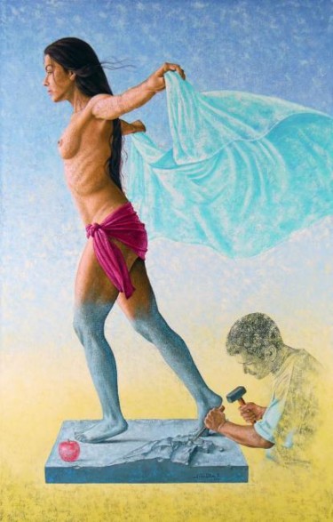 Pittura intitolato "ICARO, serie nacimi…" da Jaime Abril, Opera d'arte originale, Olio