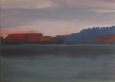 Pintura titulada "Hudson River, New Y…" por Jaime-Axel Ruiz, Obra de arte original