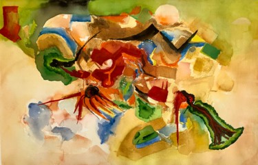 Pintura intitulada "Sem Título" por Jaime Azedo, Obras de arte originais, Aquarela