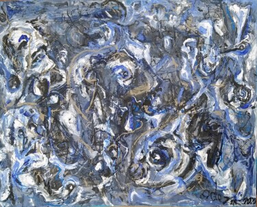 Pintura intitulada "Planeta Azul" por Jaime Azedo, Obras de arte originais, Acrílico Montado em Armação em madeira
