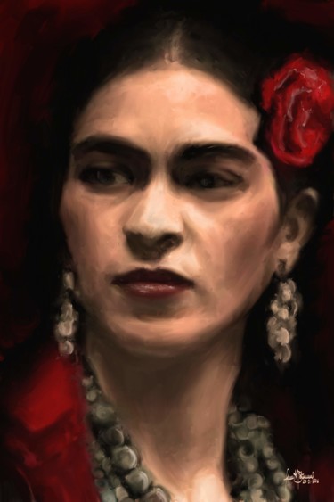 Digitale Kunst mit dem Titel "Frida Kahlo" von Jaime Andrés Betancur Pérez, Original-Kunstwerk, Digitale Malerei