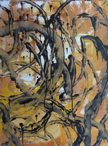 Painting titled "Swamp" by Jaio Dos Anjos, Original Artwork, Acrylic