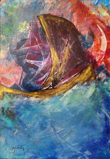 Pittura intitolato ""Encontro Inesperad…" da Jaio Dos Anjos, Opera d'arte originale, Acrilico